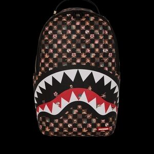 Sprayground Shark Tooth Checkerboard Backpack - Pink & Black